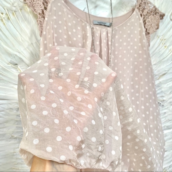 Gorgeous sheer Polkadot silk blouse - Picture 3 of 8
